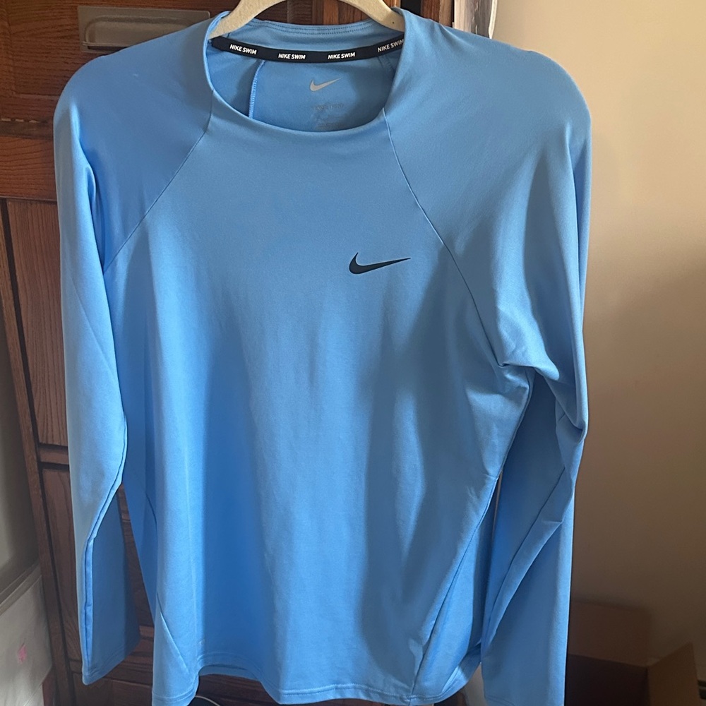 Nike Swim Sky Blue Performance Top Dry Fit L
